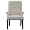Alana Velvet Upholstered Dining Arm Chair Sand — product view 3