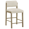 Kehoe Upholstered Counter Height Chair Cream and Natural Oak (Set of 2) — product view 3