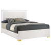 Marceline Wood Queen LED Panel Bed White — product view 3