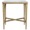 Baldwin Rectangular Marble Top Side Table White and Gold — product view 3