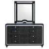 Ravenne 8-drawer Velvet Upholstered LED Dresser and Mirror Black — product view 3