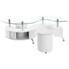 Buckley 3-piece Coffee Table and Stools Set White High Gloss — product view 3