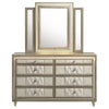 Lorient 8-drawer LED Dresser with Mirror Ivory and Camel — product view 3