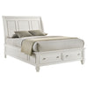 Sandy Beach Wood Queen Storage Panel Bed Cream White — product view 3