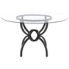 Aviano Round 48-inch Glass Top Metal Dining Table Gunmetal — product view 3