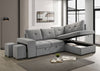 Roanne Fabric Upholstered Sleeper Sectional Sofa Grey — product view 3