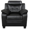 Finley Upholstered Padded Arm Tufted Accent Chair Black — product view 3