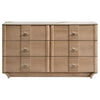 Leanne 6-drawer Sinter Stone Top Dresser Cabinet Light Oak — product view 3