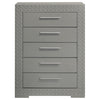 Ives 5-drawer Bedroom Chest of Drawers Grey High Gloss — product view 3