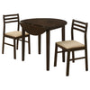 Bucknell 3-piece Round Drop Leaf Dining Table Set Cappuccino — product view 3