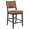 Tegan Faux Leather Upholstered Counter Height Chair Cognac (Set of 2) — product view 3