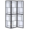 Damis 3-Panel Room Divider Folding Shoji Screen Black — product view 3