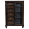 Andover 6-drawer Tempered Glass Door Chest Dark Oak — product view 3