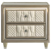 Lorient 2-drawer LED Nightstand with USB Ivory and Camel — product view 3