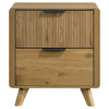 Bennett 2-drawer Bedroom Nightstand Bedside Table Light Oak — product view 3