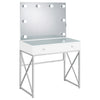 Eliza Vanity Set with Lighting & Stool White and Chrome — product view 3