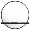 Arini Round Vanity Wall Mirror with Shelf Black — product view 3