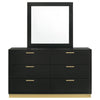 Caraway 6-drawer Dresser with Mirror Black — product view 3