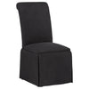 Shawna Upholstered Skirted Side Chair Black (Set of 2) — product view 3
