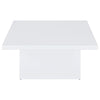 Devar Square Engineered Wood Coffee Table White High Gloss — product view 3