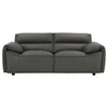 Buxton Top Grain Leather Upholstered Loveseat Graphite — product view 3