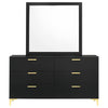 Kendall 6-drawer Dresser with Mirror Black — product view 3
