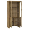 Adina 77-inch Tall Display Cabinet Distressed Light Brown — product view 3