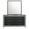 Lucia 6-drawer Dresser and Mirror Black — product view 3