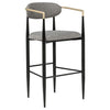 Tina Fabric Upholstered Bar Chair Grey (Set of 2) — product view 3