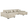 Cannella U-Shaped Double Chaise Upholstered Sectional Sofa Beige — product view 3