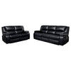 Camila 2-piece Upholstered Reclining Sofa Set Black — product view 3