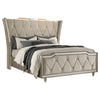 Lorient Queen LED Upholstered Wingback Bed Ivory and Camel — product view 3