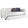Patricia Boucle Upholstered Twin Day Bed with Trundle White — product view 3