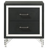 Lucia 2-drawer Nightstand Bedside Table Black — product view 3