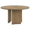 Adina 5-piece Round Dining Table Set Distressed Light Brown — product view 3