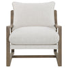 Geneva Boucle Upholstered Wood Arm Accent Chair Sand — product view 3