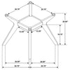 Paxton Square Wood Dining Table Base Brown — product view 4