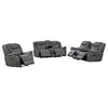 Conrad 3-piece Upholstered Padded Arm Motion Sofa Set Grey — product view 4