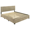 Wheatland 4-drawer Upholstered Eastern King Storage Bed Brown — product view 4