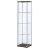 Bellatrix 3-shelf Clear Glass Curio Cabinet Cappuccino — product view 4
