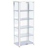 Aero 5-shelf Display Curio Cabinet with LED Lighting White — product view 4