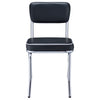 Retro Upholstered Dining Side Chair Black (Set of 2) — product view 4
