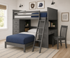 Dock48 Student Loft — Weathered Grey / No Stairs / Twin over Twin Bunk