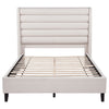 Leslie Upholstered Tufted Queen Wingback Platform Bed Beige — product view 4