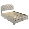 Marianna 4-drawer Upholstered Queen Storage Bed Cream — product view 4