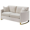 Corliss Upholstered Curved Track Arm Loveseat Beige — product view 4