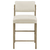Kehoe Upholstered Counter Height Chair Cream and Natural Oak (Set of 2) — product view 4