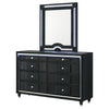 Ravenne 8-drawer Velvet Upholstered LED Dresser and Mirror Black — product view 4