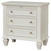 Sandy Beach 3-drawer Nightstand Cream White — product view 4