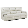 Camila Upholstered Motion Reclining Sofa White — product view 4